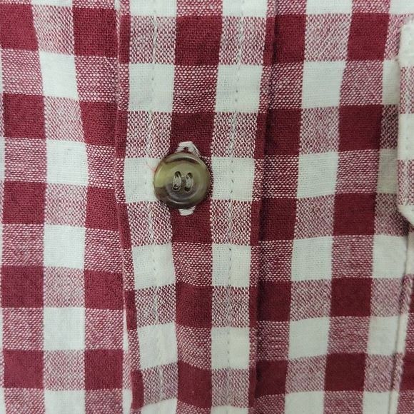 ON Regular Fit Red Gingham Button-down, Size Medium - Picture 3 of 5